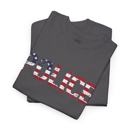 Police Flag Graphic Tee, T-Shirt, Unisex Humor Shirt, Gifts for Friends, Casual Wear, law enforcement