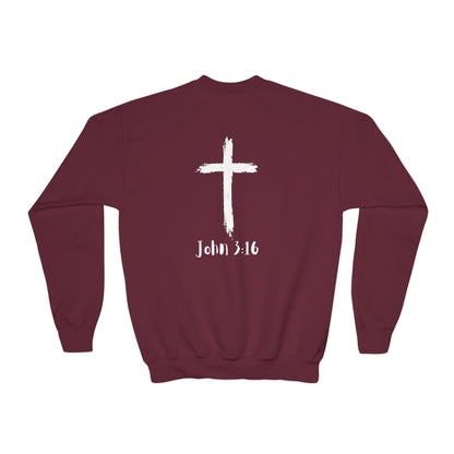 Youth Crewneck Sweatshirt - Thank U Jesus, Faithful Crewneck, Christian Youth Apparel, Inspirational Gift, Bible Verse Sweatshirt