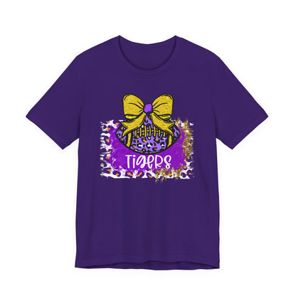 Tigers, Football, Animal Print, Glitter Bow, unisex tshirt tee