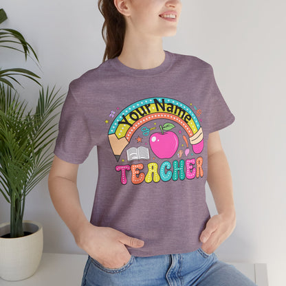 Personalized Teacher T-Shirt, Cute Teacher Gift, Back to School Shirt, Apparel, Custom Name Tee
