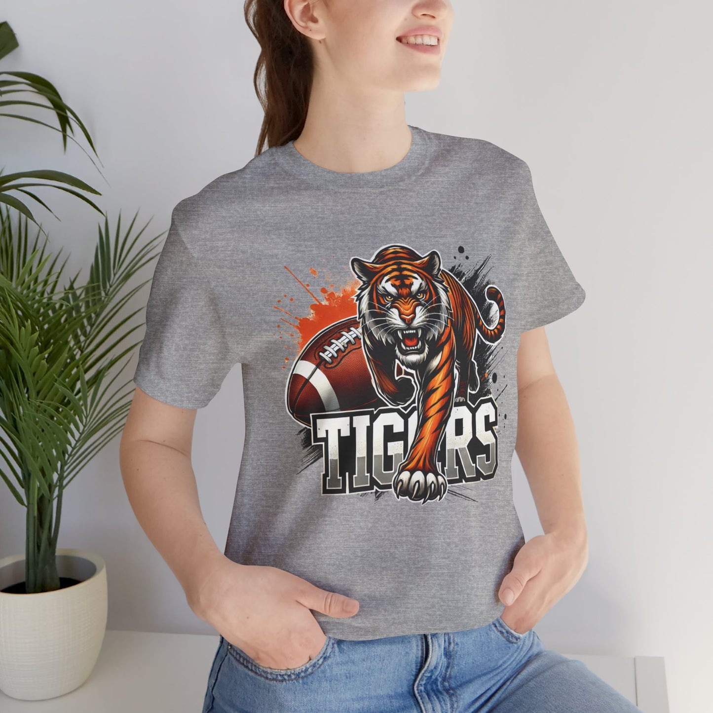 Tigers Football Tee - Unisex Short Sleeve Shirt, Sports Fan