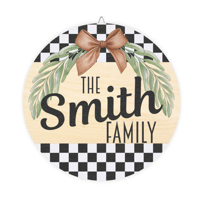 Personalized Family Name Door Wood Sign, Rustic Home Decor, Kitchen Wall Art, Housewarming Gift, Family Name Plaque