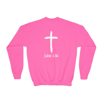 Youth Crewneck Sweatshirt - Thank U Jesus, Faithful Crewneck, Christian Youth Apparel, Inspirational Gift, Bible Verse Sweatshirt