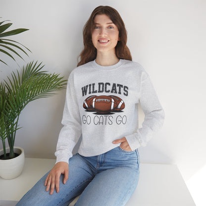 Wildcats Football Go Cats Go Sweatshirt | Unisex Crewneck | Game Day Apparel, Sports Hoodie, Relaxed Fit, Fan Gear, Gift for Football Lovers