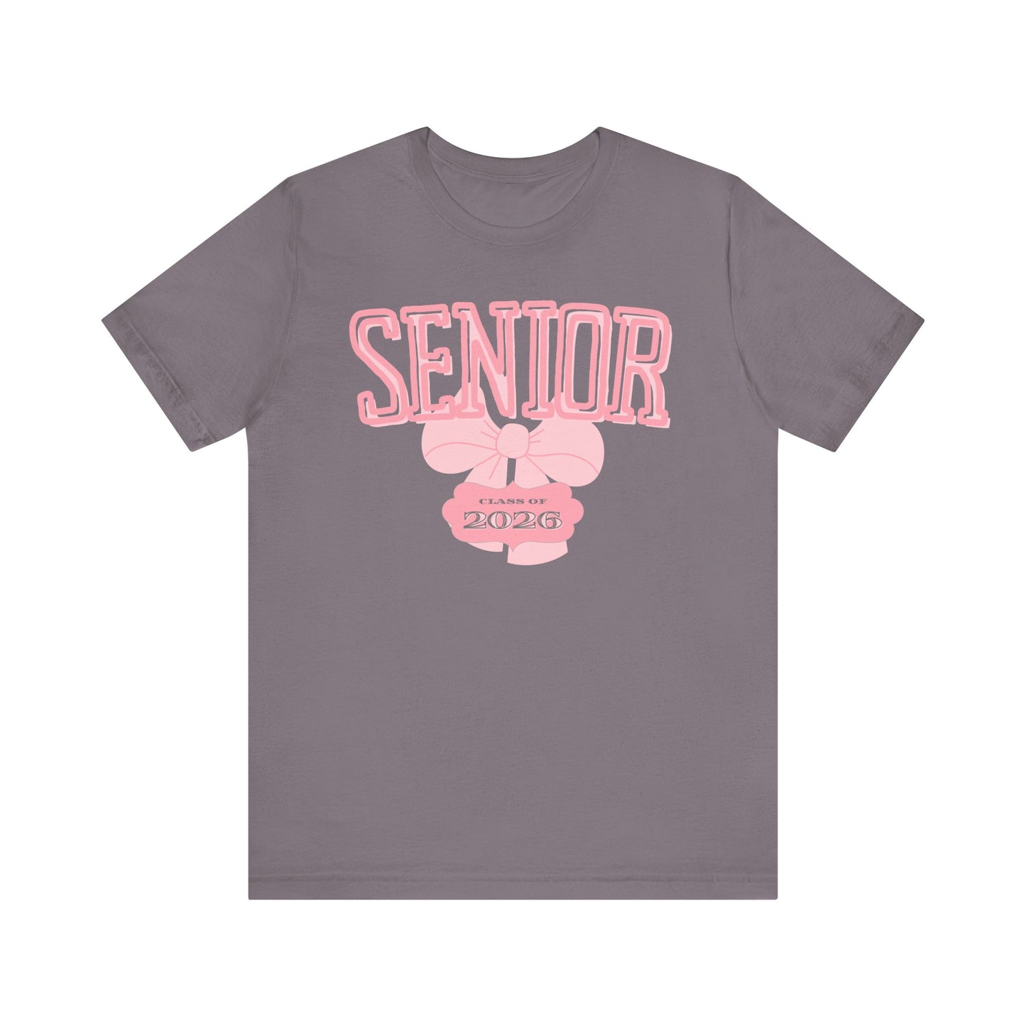 Senior Class of 2026 Bow Graphic Bella Canvas Tee, Cute College Shirt, Unisex Short Sleeve Top, Gift for Students, High School Graduation Apparel