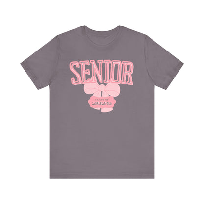 Senior Class of 2026 Bow Graphic Bella Canvas Tee, Cute College Shirt, Unisex Short Sleeve Top, Gift for Students, High School Graduation Apparel