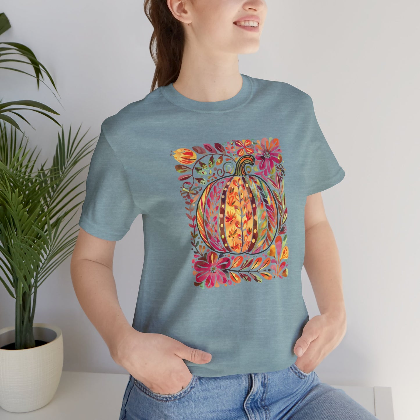 Autumn Pumpkin Tee, Cute Fall Shirt, Seasonal Shirt, Halloween Apparel, Thanksgiving Outfit, Cozy Autumn Vibes