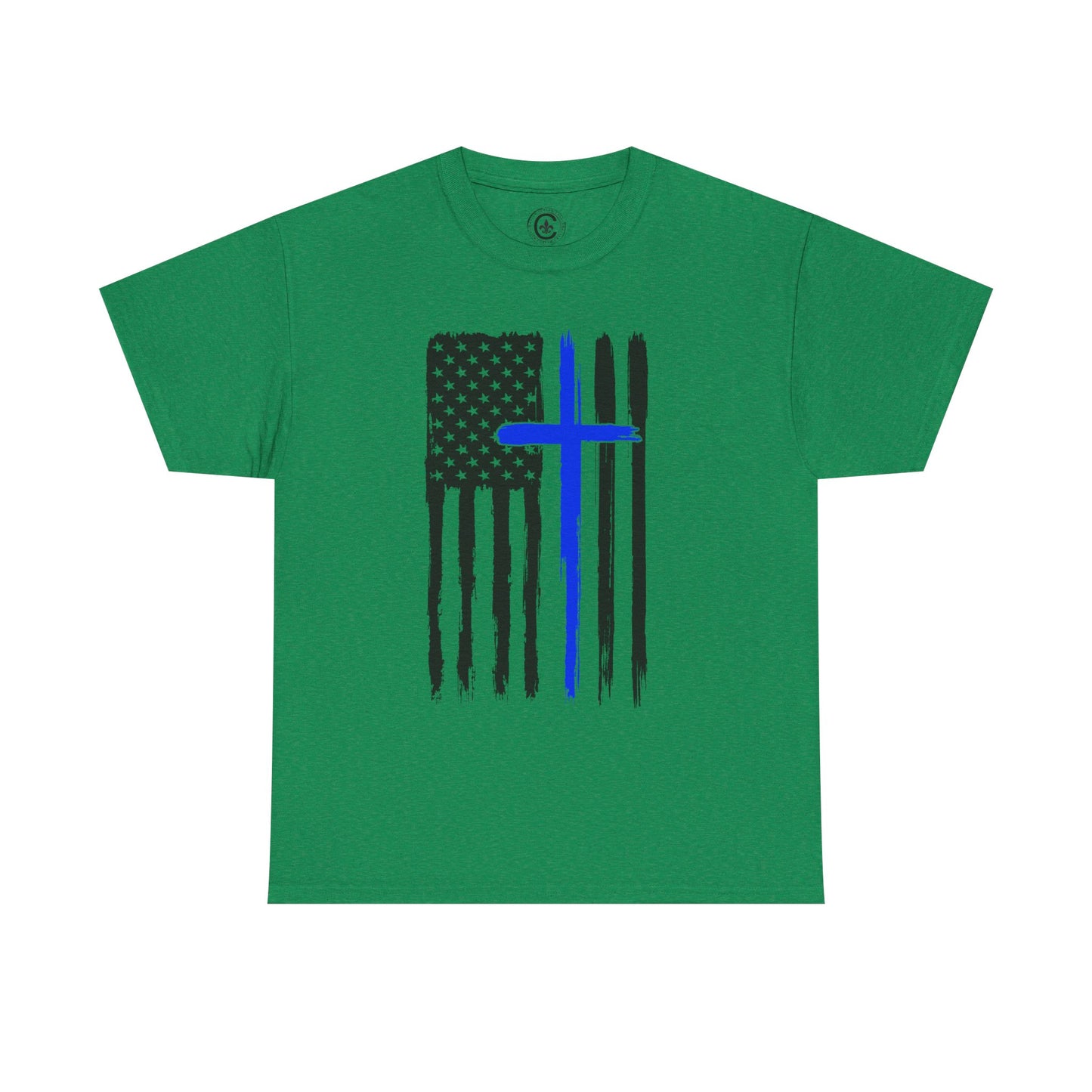 Thin Blue Line, Cross, Flag Graphic Tee, T-Shirt, Unisex Humor Shirt, Gifts for Friends, Casual Wear, law enforcement