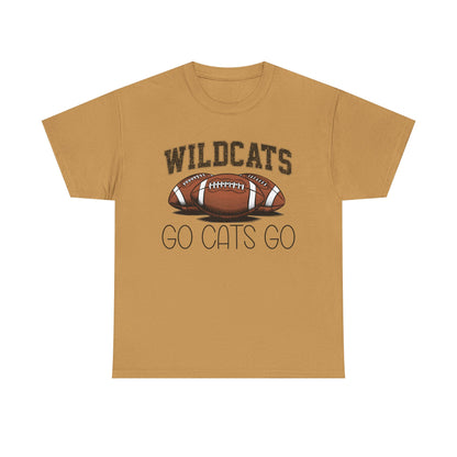 Wildcats Football Spirit Tee - Unisex Heavy Cotton T-Shirt for Fans, Game Day, Tailgating, Sports Events, Gift for Her/Him