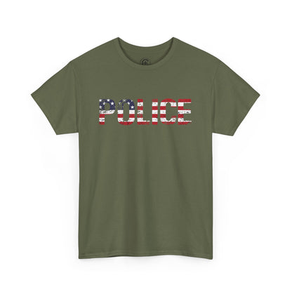 Police Flag Graphic Tee, T-Shirt, Unisex Humor Shirt, Gifts for Friends, Casual Wear, law enforcement