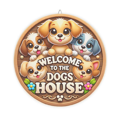 Welcome to the Dog's House Wood Sign, Dog Lover Gift, Pet Home Decor, Cute Animal Wall Art, Personalized Dog Sign