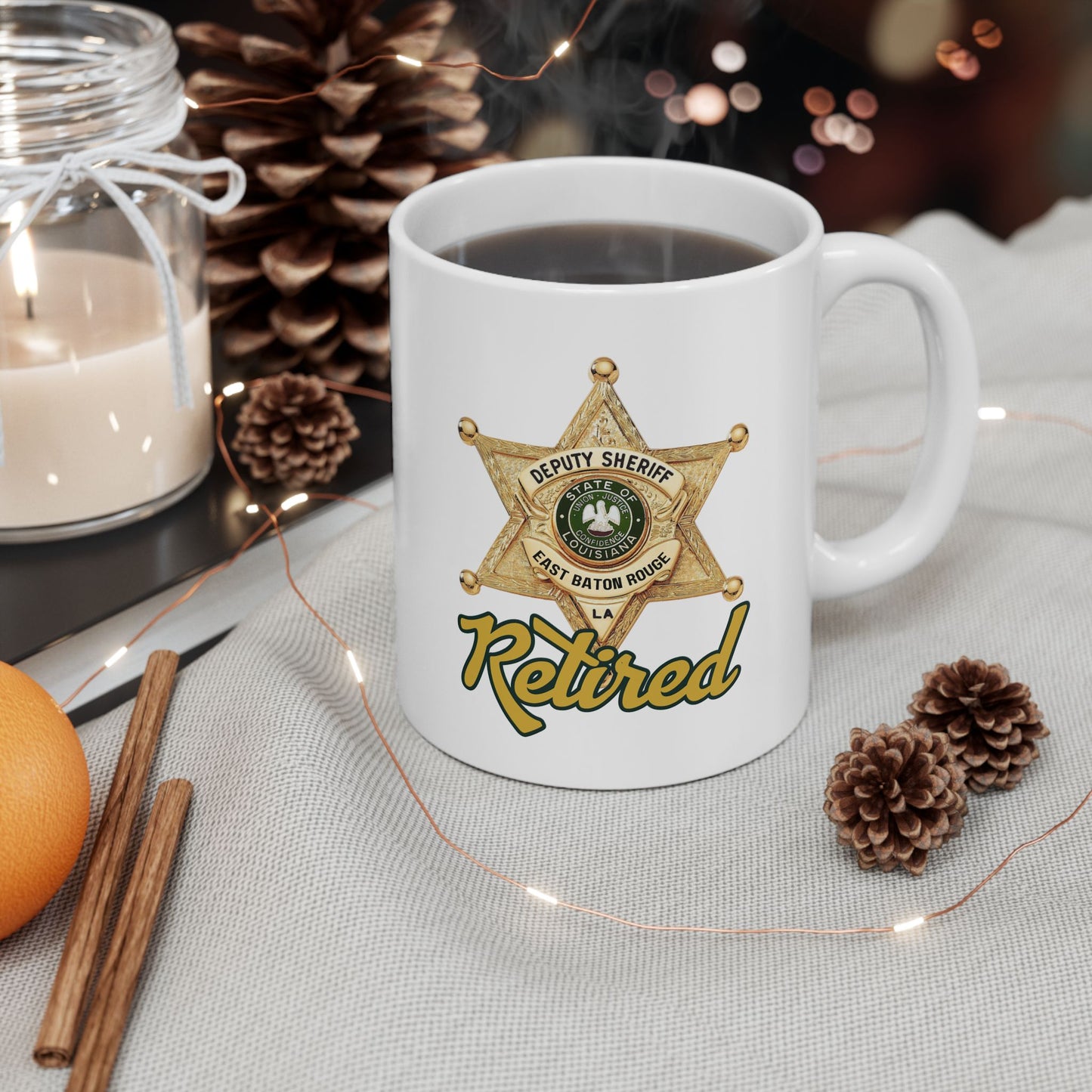 EBRSO DEPUTY, Badge, Sheriff Star Ceramic Mug, Perfect Gift for Police Officers, Law Enforcement Fans, Birthday, Holiday