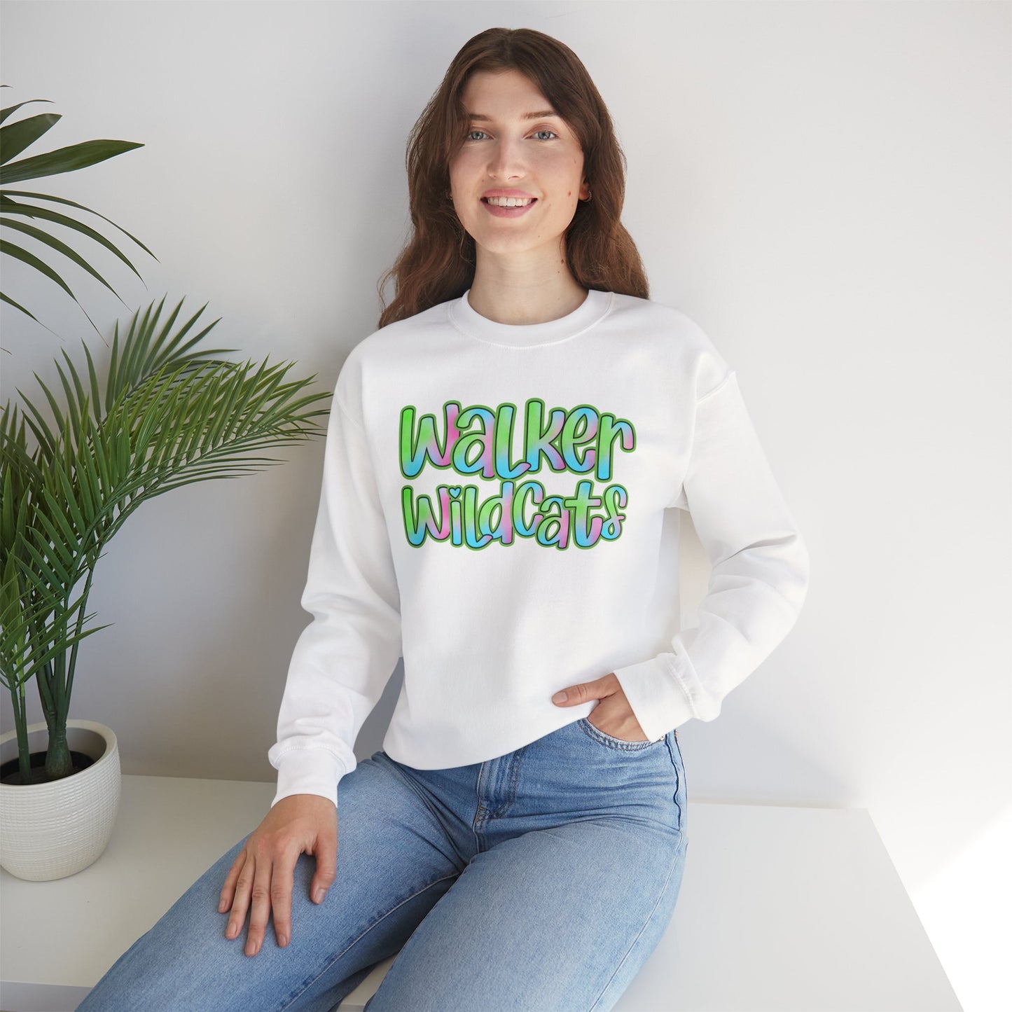 Walker Wildcats Crewneck Sweatshirt, Cozy Unisex Sweatshirt, Perfect Gift for Birthdays, Casual Wear, Wildcat Theme Apparel, Walker, La WHS, WJH