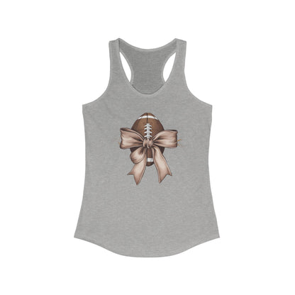 Bow with a Football Women's Racerback Tank Top, Perfect for Game Day, Sports Events, Tailgating, and Everyday Wear