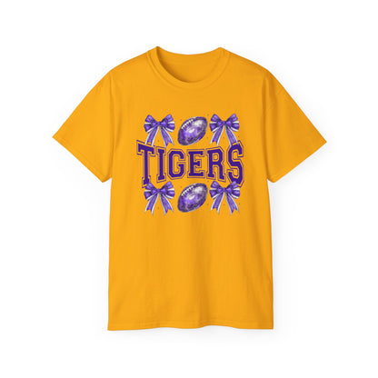 LSU Gold Day, Tigers, Bows, Football Tee, Cute Football T-Shirt, Gift for Sports Lovers, Unique Football Apparel, Casual Everyday Wear