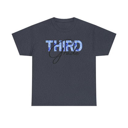Third Grade Unisex Heavy Cotton Tee, Back to School Shirt, Teacher Gift, Kids Clothing, Classroom Style, Educational Apparel