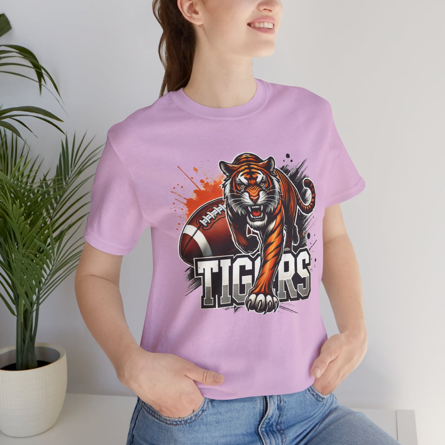 Tigers Football Tee - Unisex Short Sleeve Shirt, Sports Fan