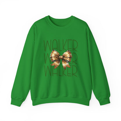 Stylish Crewneck Sweatshirt with Bow Design, Walker, Louisiana, Wildcats, Stacked Walker