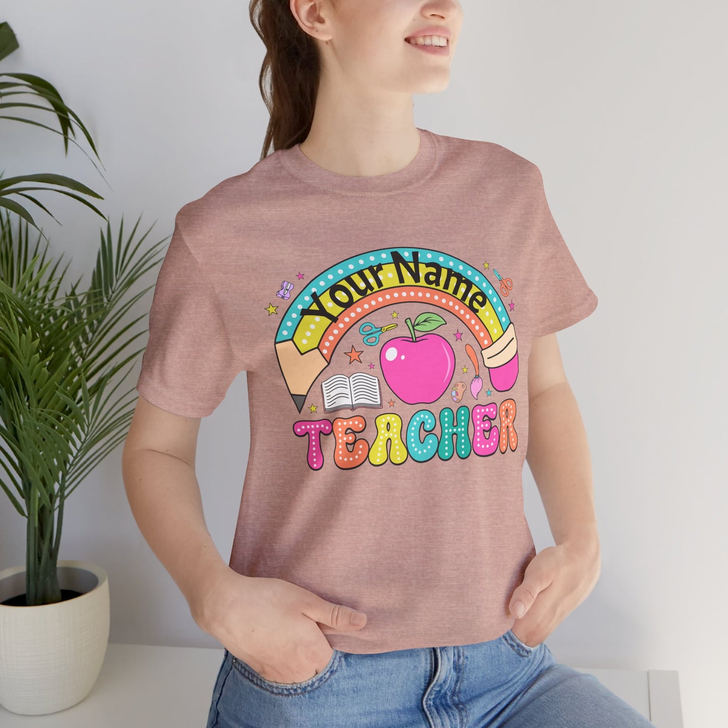 Personalized Teacher T-Shirt, Cute Teacher Gift, Back to School Shirt, Apparel, Custom Name Tee