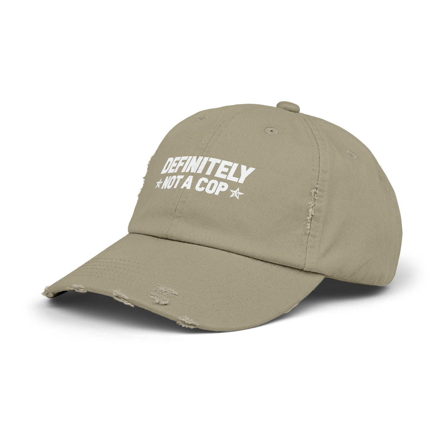 Definitely NOT a cop, Unisex Distressed Cap, Funny Hat, Casual Gift, Everyday Wear, Cool Accessory, Adjustable Cap