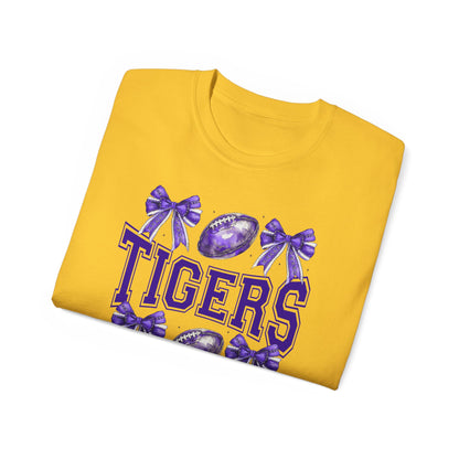 LSU Gold Day, Tigers, Bows, Football Tee, Cute Football T-Shirt, Gift for Sports Lovers, Unique Football Apparel, Casual Everyday Wear