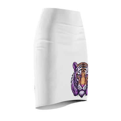 Fierce Purple Tiger Women's Pencil Skirt, Animal Print Skirt, Unique Fashion, Statement Piece, Casual Wear, Gifts for Her