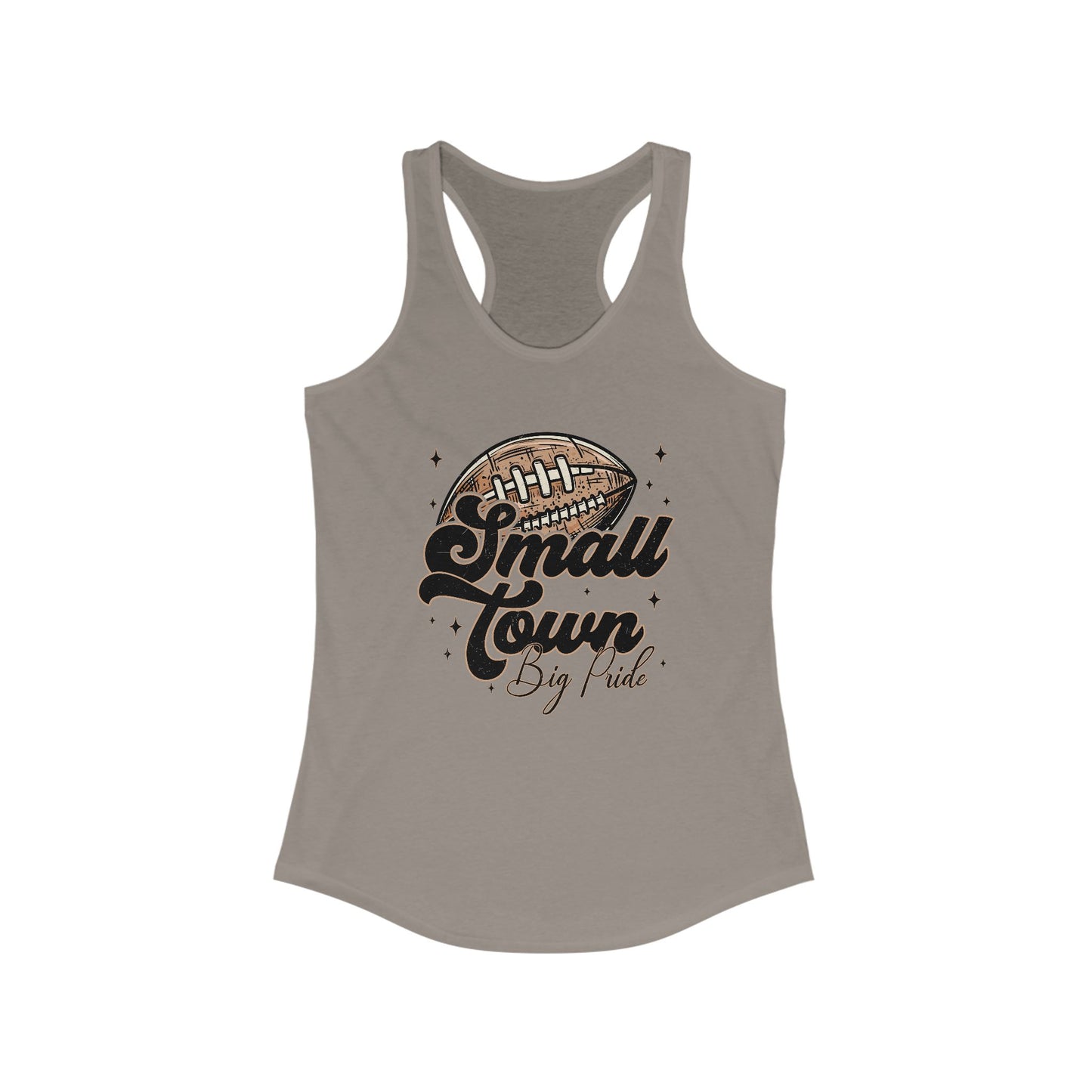 Small Town Football Women's Racerback Tank Top, Perfect for Game Day, Sports Events, Tailgating, and Everyday Wear