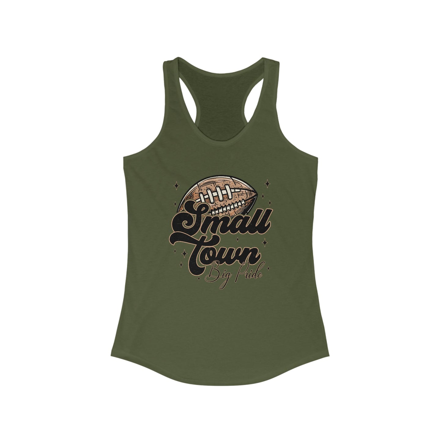 Small Town Football Women's Racerback Tank Top, Perfect for Game Day, Sports Events, Tailgating, and Everyday Wear