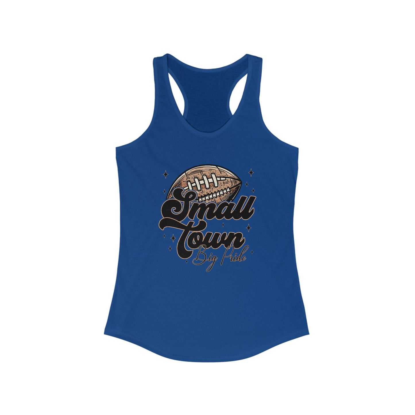 Small Town Football Women's Racerback Tank Top, Perfect for Game Day, Sports Events, Tailgating, and Everyday Wear