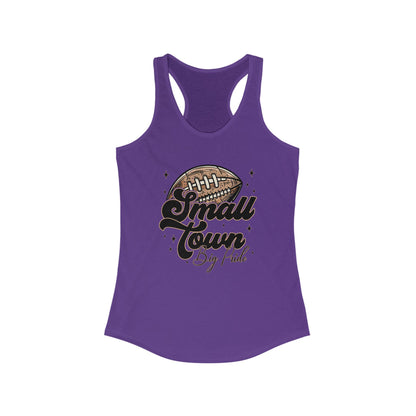 Small Town Football Women's Racerback Tank Top, Perfect for Game Day, Sports Events, Tailgating, and Everyday Wear
