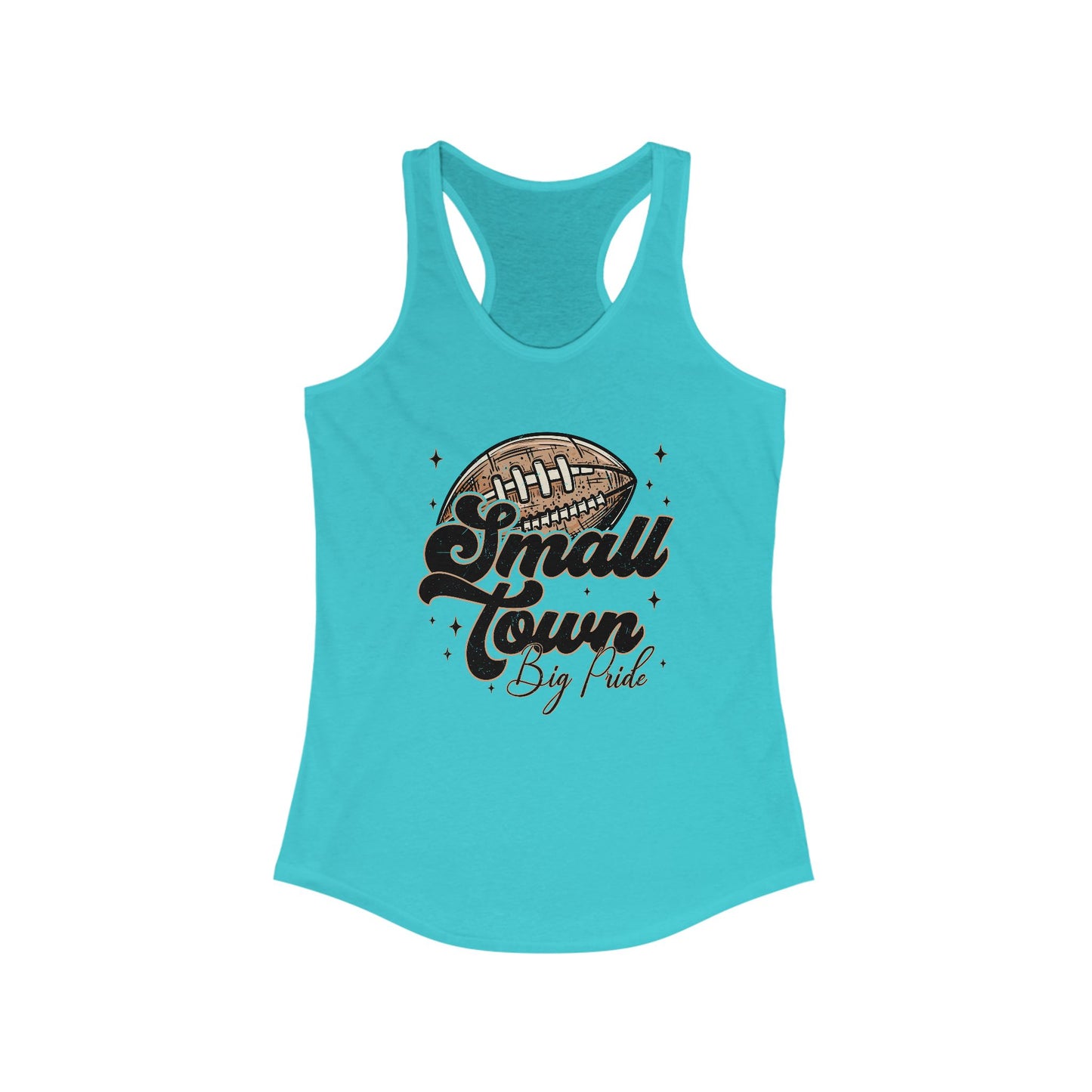 Small Town Football Women's Racerback Tank Top, Perfect for Game Day, Sports Events, Tailgating, and Everyday Wear