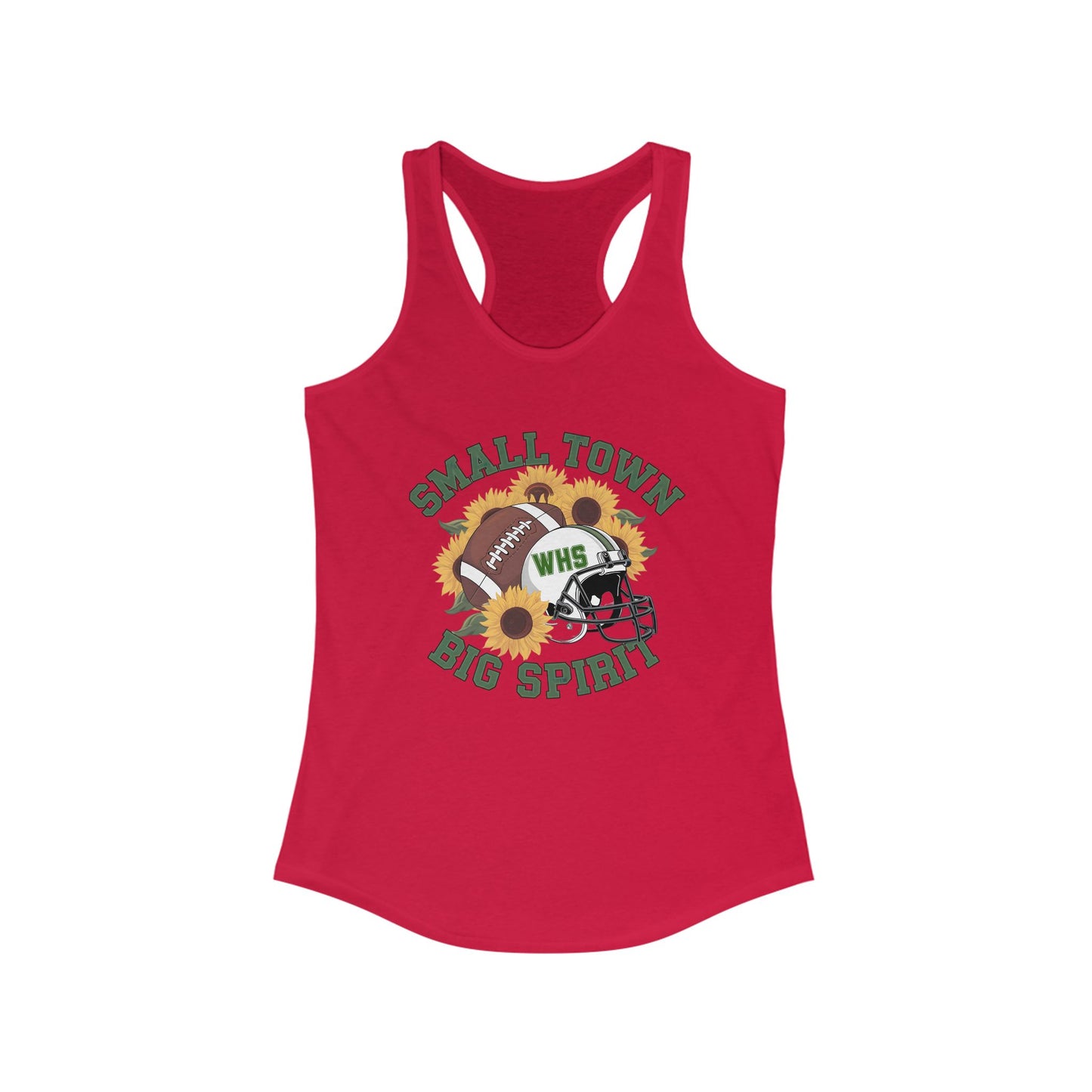 Small town, Big Spirit, Walker, Football, Women's Racerback Tank Top, Perfect for Game Day, Sports Events, Tailgating, and Everyday Wear
