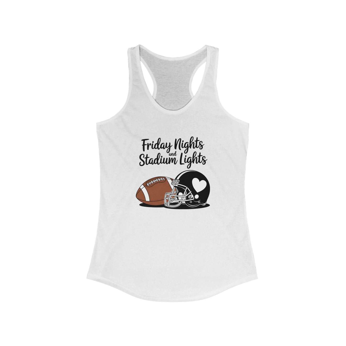 Friday Night Lights, Football, Women's Racerback Tank Top, Perfect for Game Day, Sports Events, Tailgating, and Everyday Wear