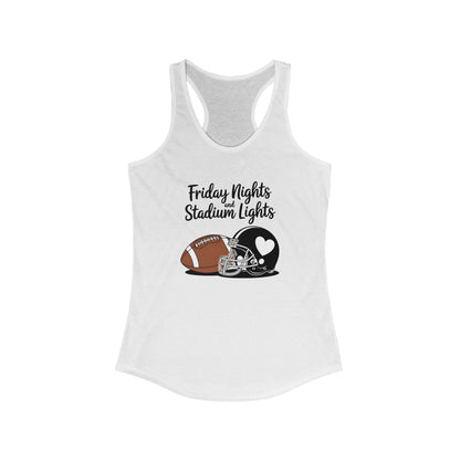 Friday Night Lights, Football, Women's Racerback Tank Top, Perfect for Game Day, Sports Events, Tailgating, and Everyday Wear
