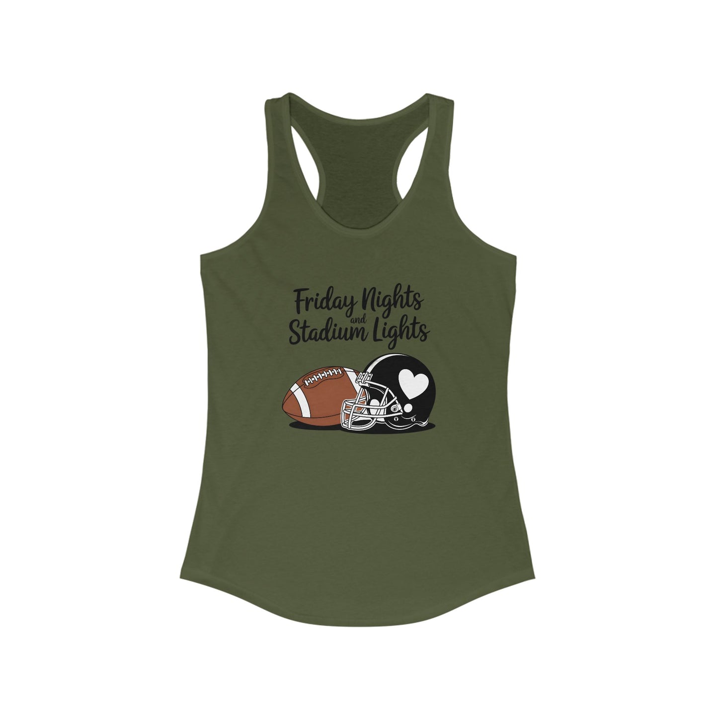 Friday Night Lights, Football, Women's Racerback Tank Top, Perfect for Game Day, Sports Events, Tailgating, and Everyday Wear