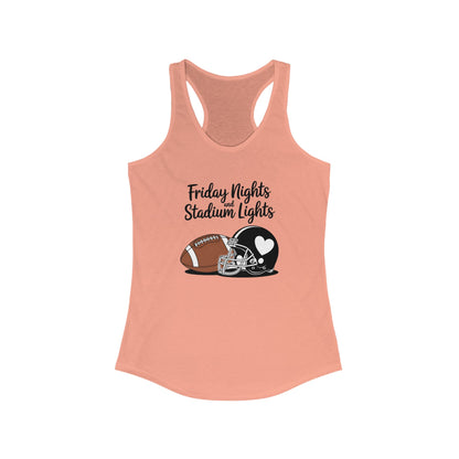 Friday Night Lights, Football, Women's Racerback Tank Top, Perfect for Game Day, Sports Events, Tailgating, and Everyday Wear