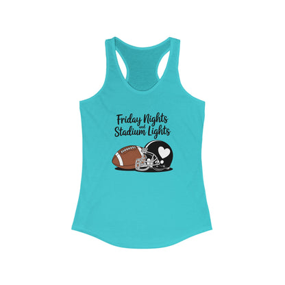Friday Night Lights, Football, Women's Racerback Tank Top, Perfect for Game Day, Sports Events, Tailgating, and Everyday Wear
