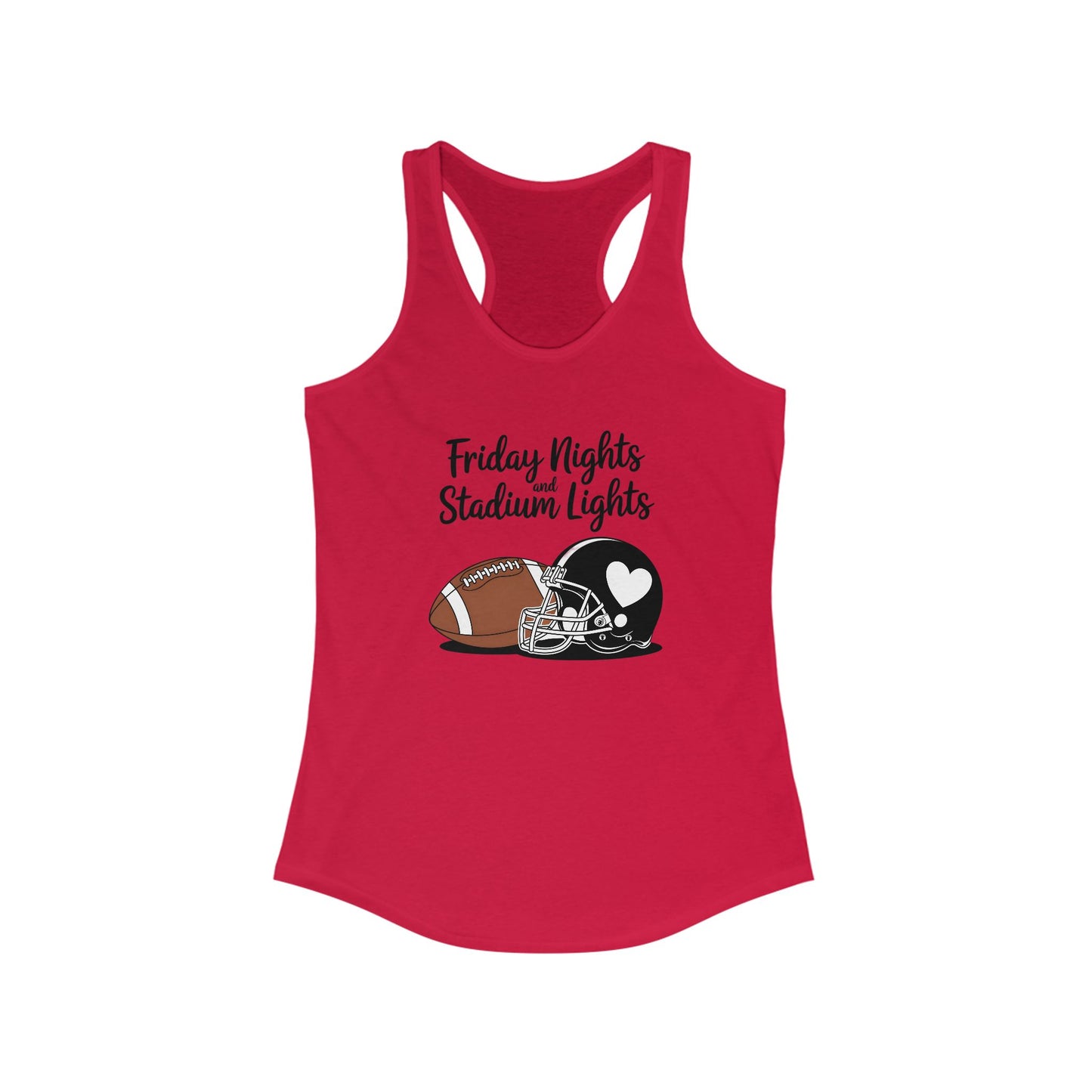 Friday Night Lights, Football, Women's Racerback Tank Top, Perfect for Game Day, Sports Events, Tailgating, and Everyday Wear
