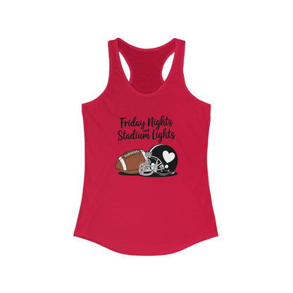 Friday Night Lights, Football, Women's Racerback Tank Top, Perfect for Game Day, Sports Events, Tailgating, and Everyday Wear