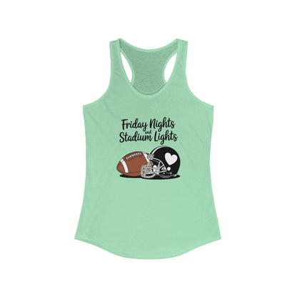 Friday Night Lights, Football, Women's Racerback Tank Top, Perfect for Game Day, Sports Events, Tailgating, and Everyday Wear