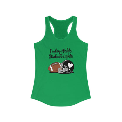Friday Night Lights, Football, Women's Racerback Tank Top, Perfect for Game Day, Sports Events, Tailgating, and Everyday Wear