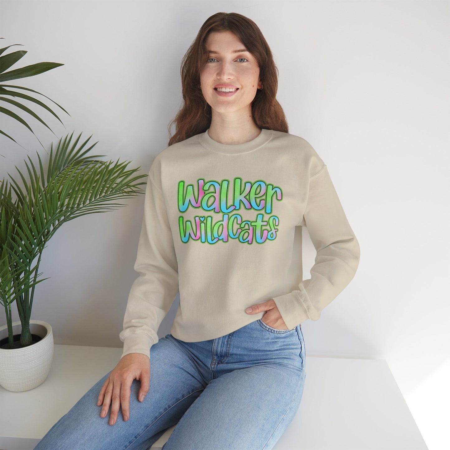 Walker Wildcats Crewneck Sweatshirt, Cozy Unisex Sweatshirt, Perfect Gift for Birthdays, Casual Wear, Wildcat Theme Apparel, Walker, La WHS, WJH