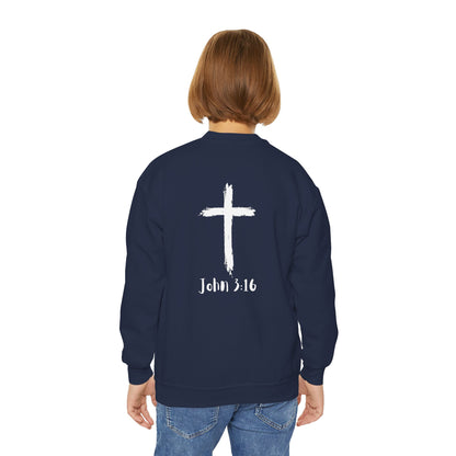 Youth Crewneck Sweatshirt - Thank U Jesus, Faithful Crewneck, Christian Youth Apparel, Inspirational Gift, Bible Verse Sweatshirt