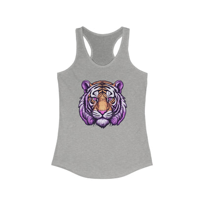 Tiger Graphic Women's Racerback Tank - Trendy, Summer Top, Casual Wear, Workout Shirt, Gift for Animal Lovers