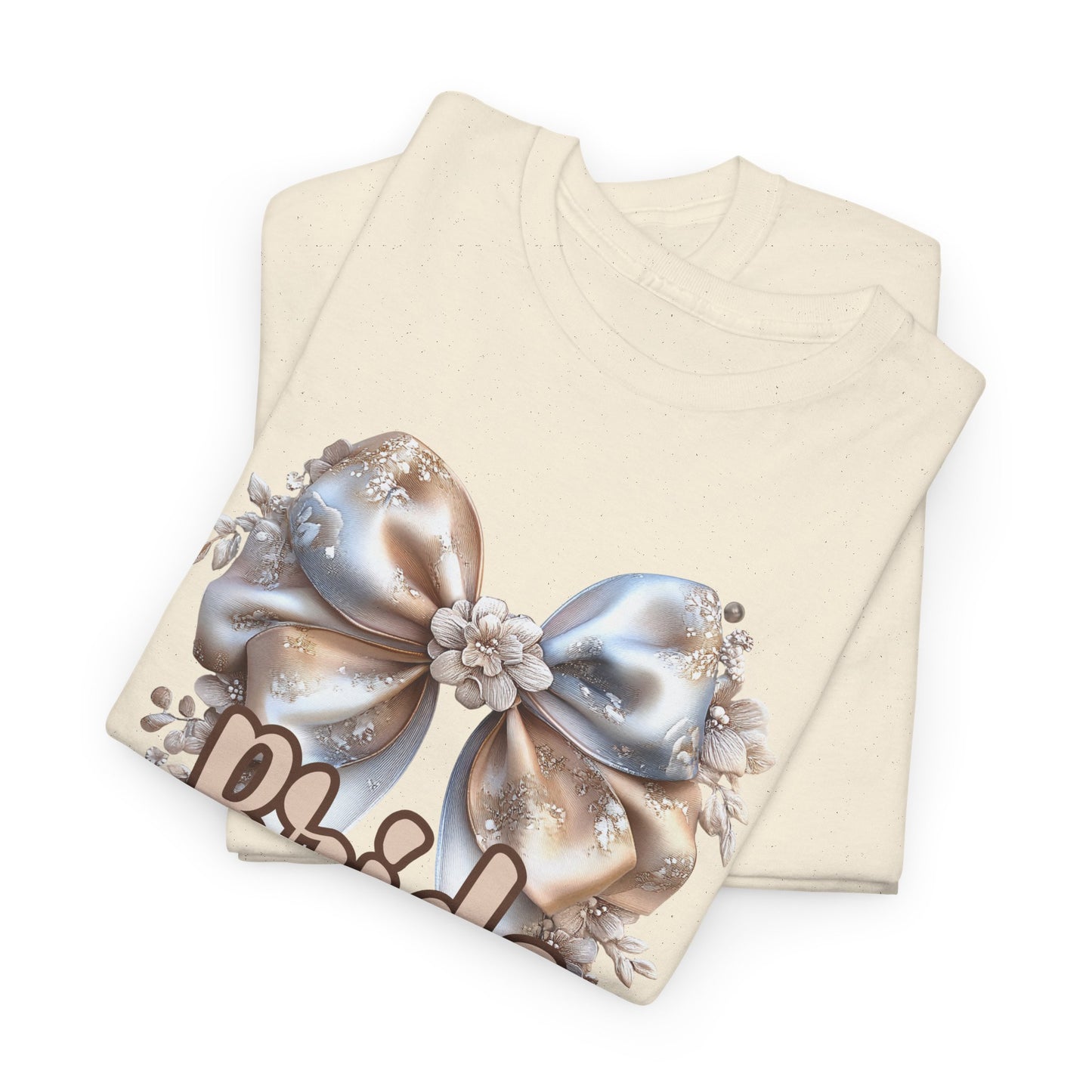 Bride Bow Unisex Heavy Cotton Tee, Wedding Gift, Bridal Shower Tee, Engagement Outfit, Bachelorette Party Apparel