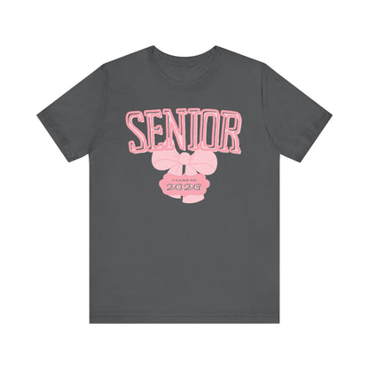 Senior Class of 2026 Bow Graphic Bella Canvas Tee, Cute College Shirt, Unisex Short Sleeve Top, Gift for Students, High School Graduation Apparel