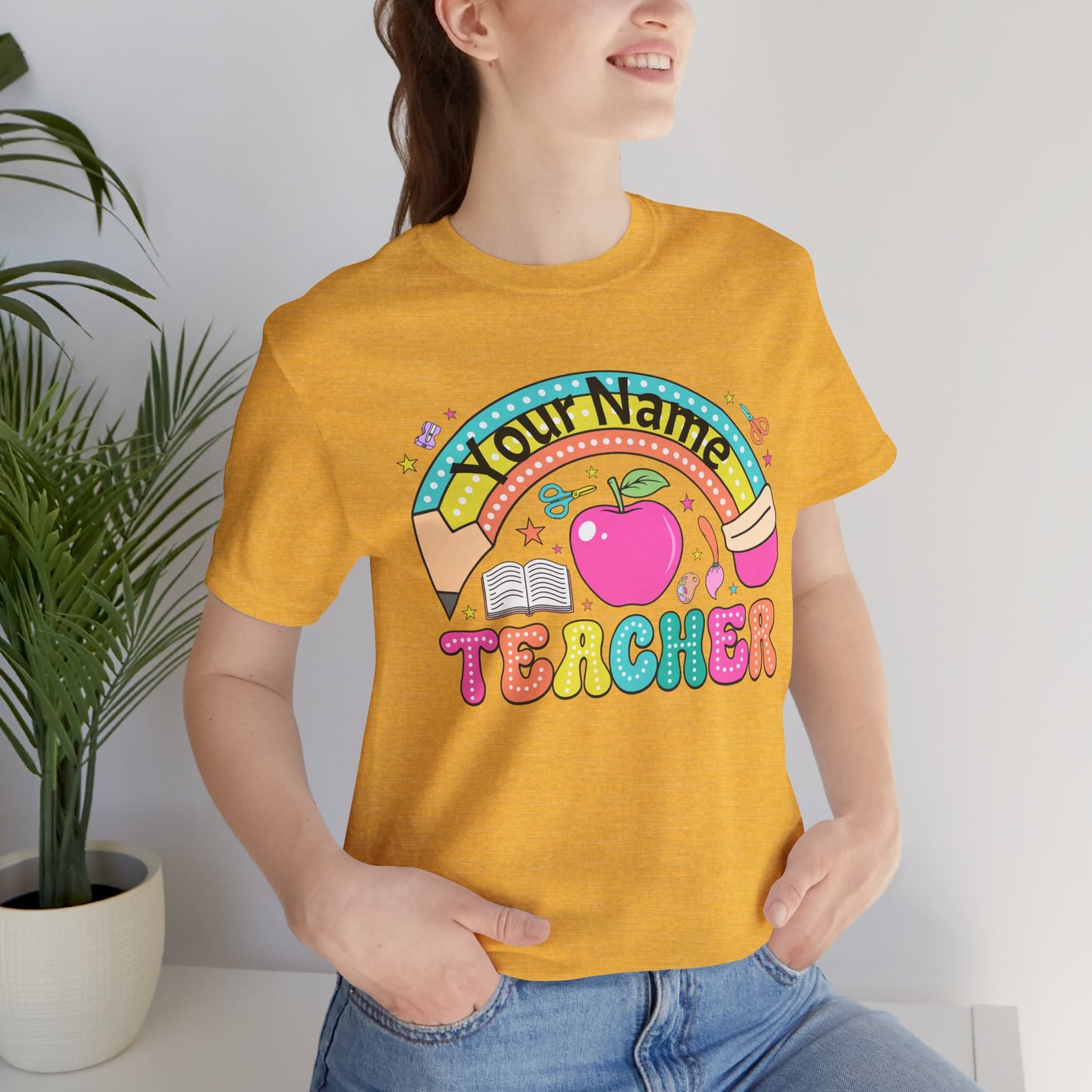 Personalized Teacher T-Shirt, Cute Teacher Gift, Back to School Shirt, Apparel, Custom Name Tee