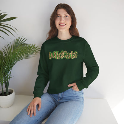 Wildcats Camo Crewneck Sweatshirt, Cozy Unisex Sweatshirt, Perfect Gift for Birthdays, Casual Wear, Wildcat Theme Apparel, Walker, La WHS, WJH