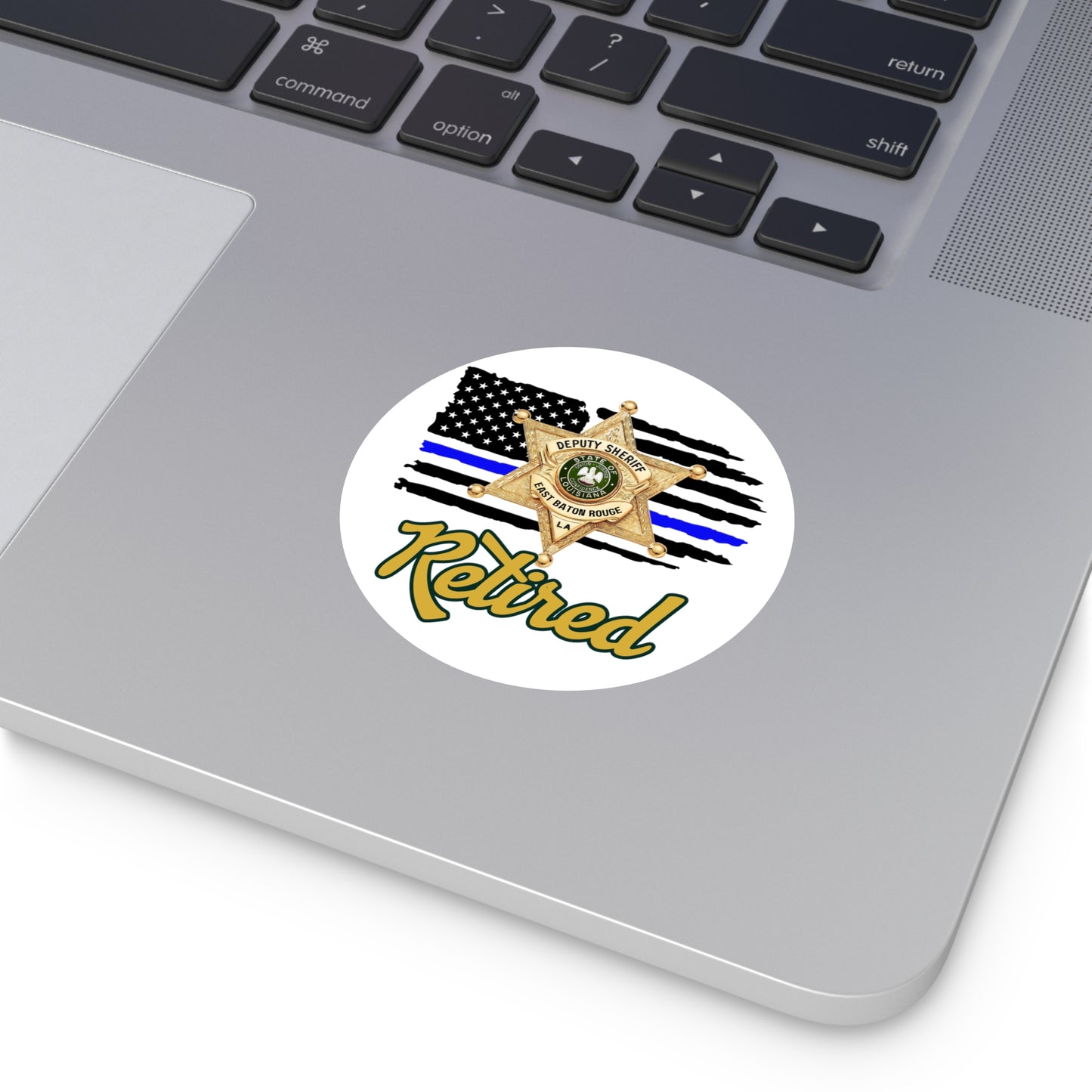 Retired Deputy Sheriff Vinyl Stickers, Police Retirement Gift, Law Enforcement Decor, Patriotic Stickers, First Responder Badge