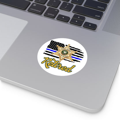 Retired Deputy Sheriff Vinyl Stickers, Police Retirement Gift, Law Enforcement Decor, Patriotic Stickers, First Responder Badge